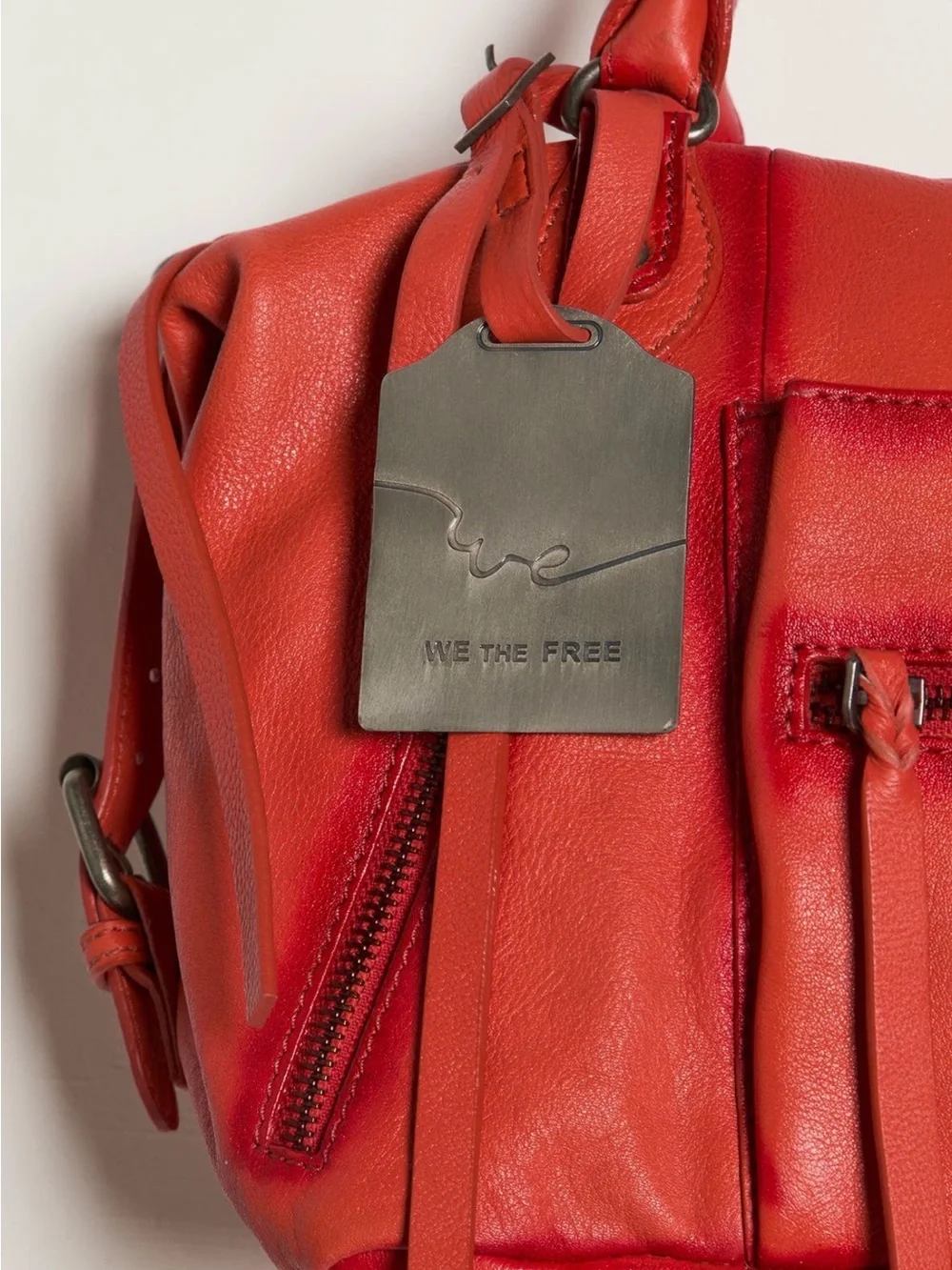 New - Free People Large Emerson Tote Bag Purse in Red Clay